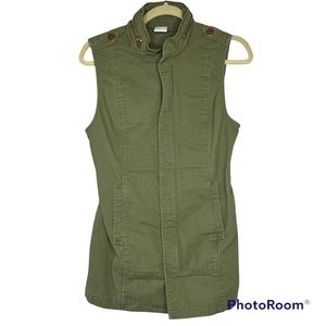 CAbi Explorer Army Green Long Utility Style Vest Size XS